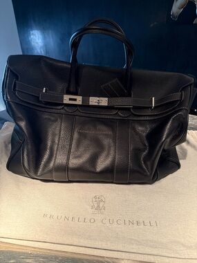 Brunello Cucinelli Grained Calfskin Country Weekender Bag NEW